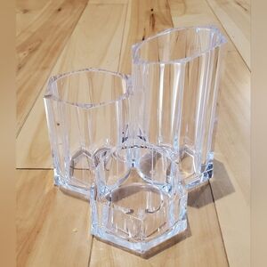 NEW Clear Plastic Desk Organizer